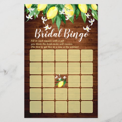 Budget FLYER PAPER Wood Lemon Blossom Bridal Game