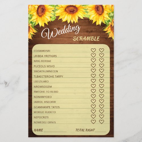 Budget FLYER PAPER Wood Sunflower Blossom Game