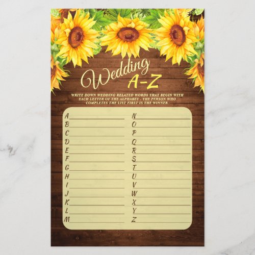 Budget FLYER PAPER Wood Sunflower Blossom Game