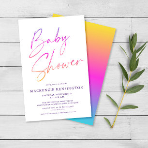 Budget FLYER Rainbow Simple Script Baby Shower