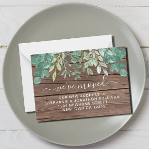 Budget Foliage Mini  We've Moved Announcement Card