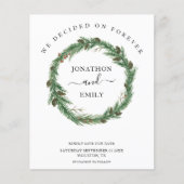 Budget Foliage Pine Cones Christmas Save The Date (Front)