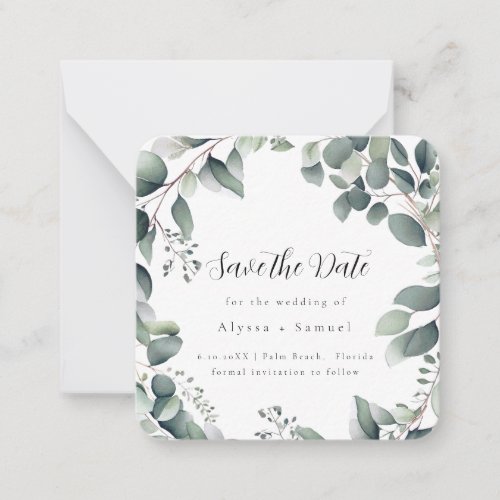 Budget Foliage Save the Date Wedding Invitation 