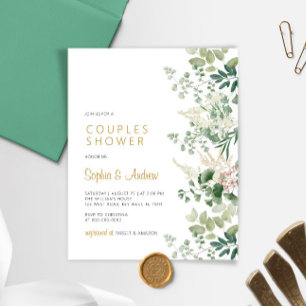 Budget Forest Greenery Couples Shower Invitation