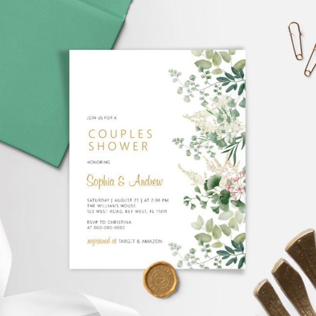 Budget Forest Greenery Couples Shower Invitation (Creator Uploaded)