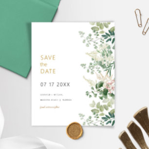 Budget Forest Greenery Wedding Save The Date Card