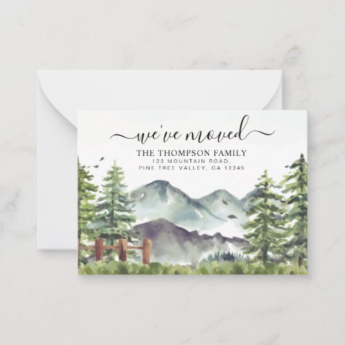 Budget Forest Mountain Weve Moved New Home Moving Note Card