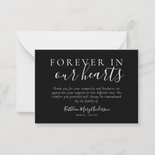 Budget Forever in Our Hearts Thank You Note Card