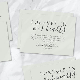 Budget Forever in Our Hearts Thank You Note Card