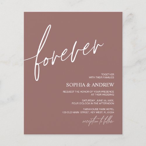 Budget Forever Love Terracotta Wedding Invitation