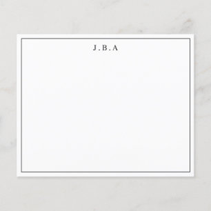 Budget Formal 3 Monogram Border Line Note Card