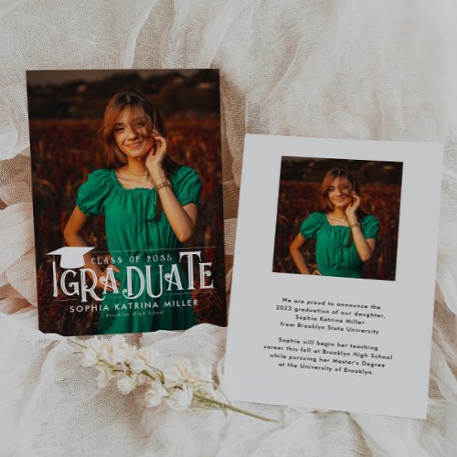 Budget Formal Graduate Cap Photo Graduation Card