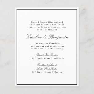 Budget Formal Script Border Wedding Invitation