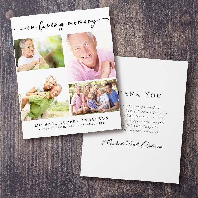 Budget Four Photo Funeral Thank You Flyer (Creator Uploaded)