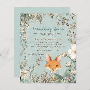 Budget Fox Boy Virtual Baby Shower Invitation