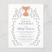 Budget Fox Cub Rustic Woodland Baby Shower  (Front)