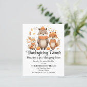 Budget Fox Family Thanksgiving Dinner Invitation (Standing Front)