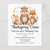 Budget Fox Family Thanksgiving Dinner Invitation (Front)