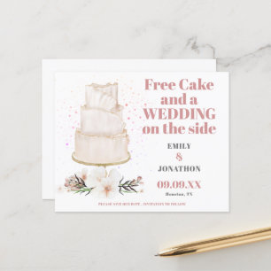 Budget Free Cake Wedding On Side Save The Date