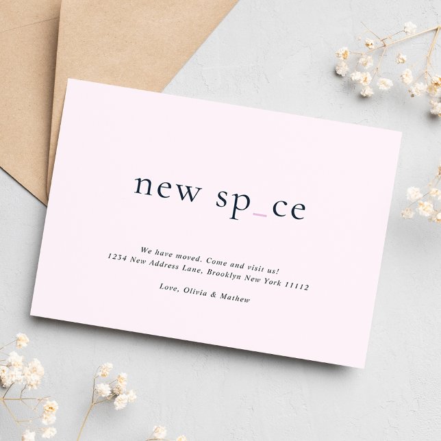 BUDGET Fresh Playful New Place New Space Moving Note Card (Creator Uploaded)