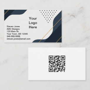 Budget Friendly Black & Grey QR Code Business Card