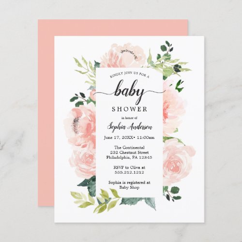 Budget Friendly Fleur Jolie Baby Shower Invitation