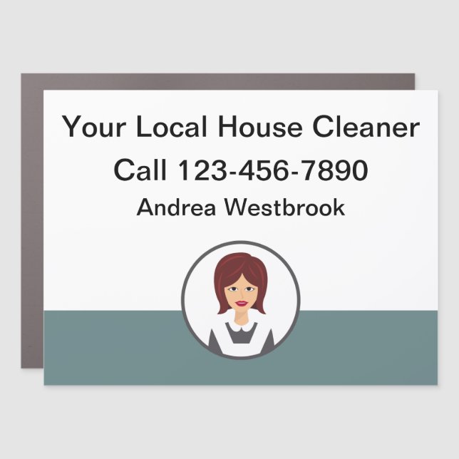 Budget Friendly House Cleaning Car Magnets (Front)