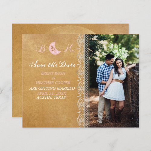 Budget Friendly Save the Date Moon  Lace Wedding