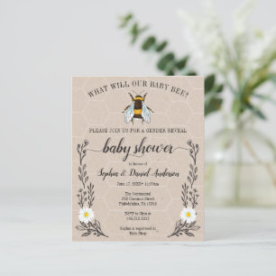 Budget Friendly What Will Baby Bee Invitation