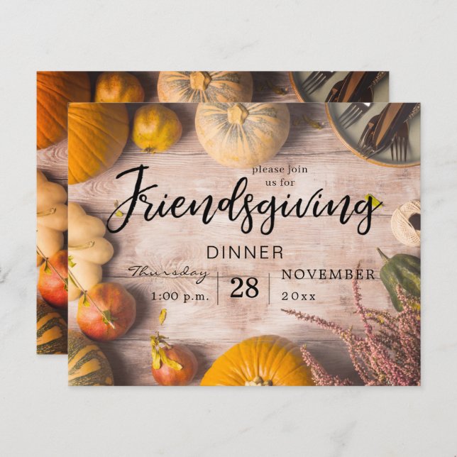 Budget Friendsgiving Dinner Feast Pumpkin (Front/Back)