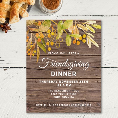 Budget Friendsgiving Dinner Invitation