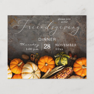 Budget Friendsgiving Thanksgiving Dinner Pumpkins Flyer