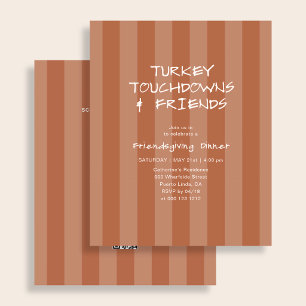 Budget Friendsgiving Turkey Touchdown Orange Flyer