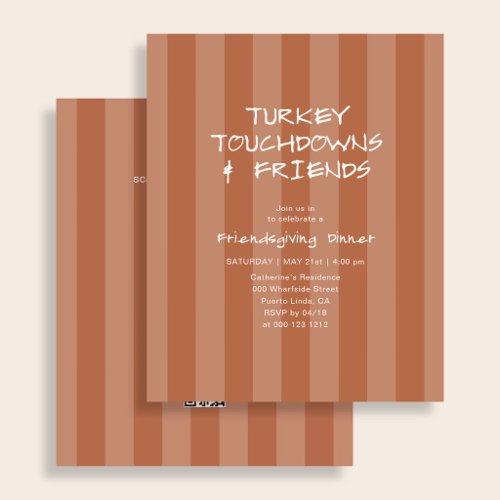 Budget Friendsgiving Turkey Touchdown Orange Flyer