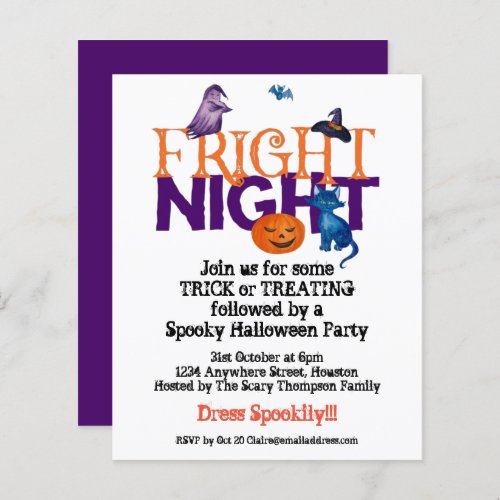 Budget Fright Night Halloween Party Invitation
