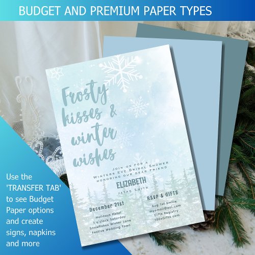 BUDGET Frosty Kisses n Winter Wishes Bridal Shower
