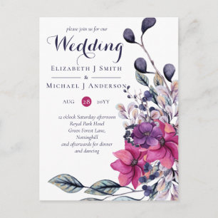 BUDGET Fuchsia Purple Pink Wedding Invites