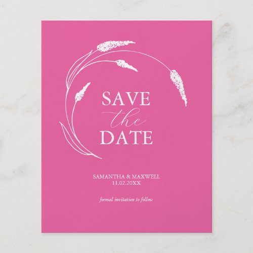Budget Fuchsia Wedding Save The Date Flyer