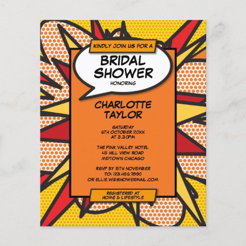 Budget Fun Bridal Shower Comic Book Invitation
