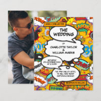 Budget Fun Comic Book Photo Wedding Invitation