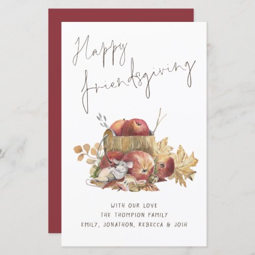 Budget Fun Cute Mouse Happy Friendsgiving Card