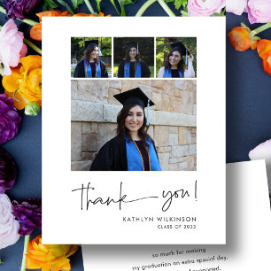 BUDGET Fun Script Modern Graduation Thank You Card Flyer