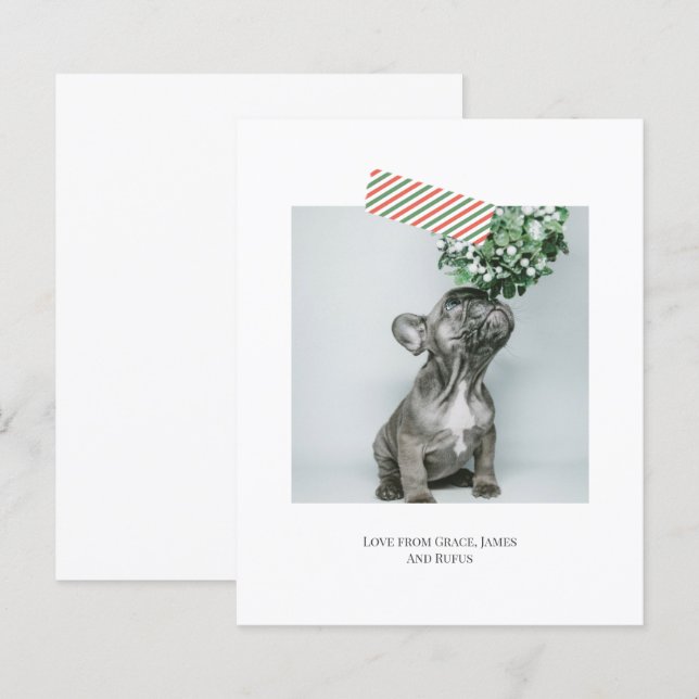 Budget Fun Striped Tape Christmas Photo (Front/Back)