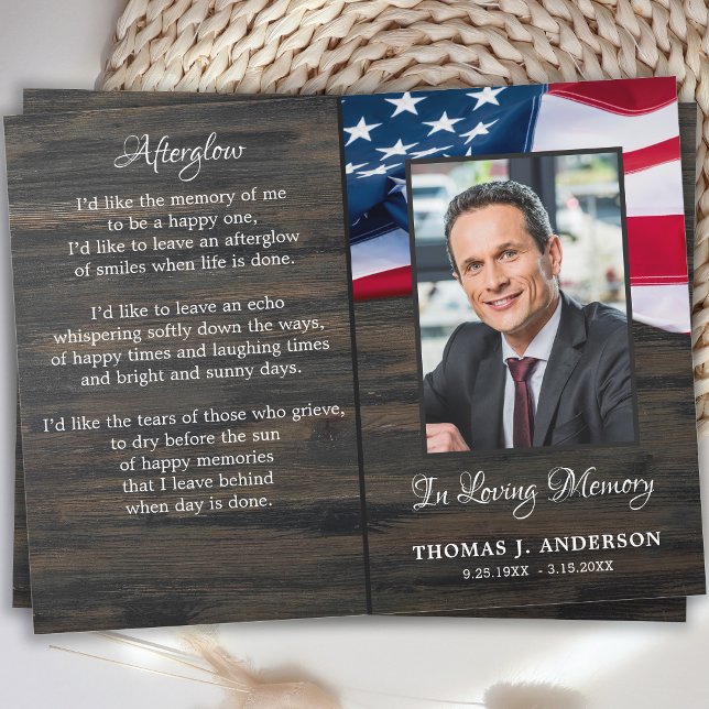 Budget Funeral American Flag Memorial Program  (Creator Uploaded)