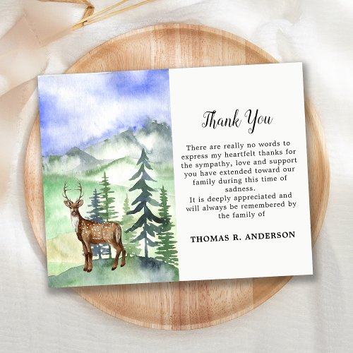 Budget Funeral Deer Woodland Sympathy Thank You   