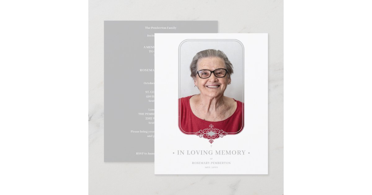 Budget Funeral Gray Ornamental Lace Effect Photo Zazzle