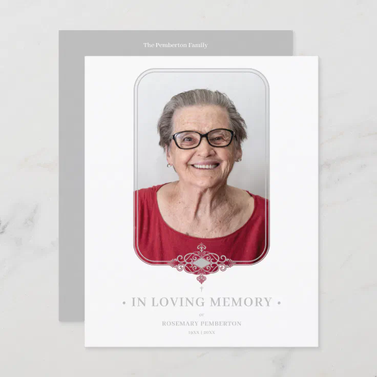 Budget Funeral Gray Ornamental Lace Effect Photo Zazzle