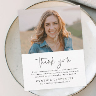 Budget Funeral Memorial Photo Thank You Card