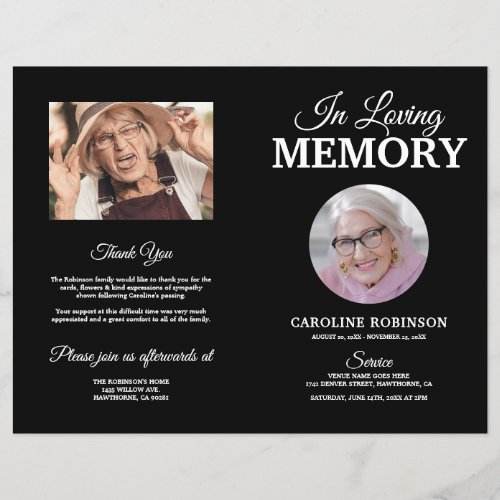 Budget Funeral Order of Service Memorial Program