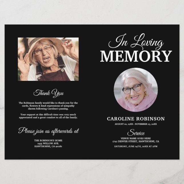 Budget Funeral Order of Service Memorial Program (Front)